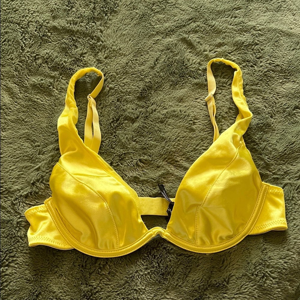Urban Outfitters Bright Yellow Satin Bra